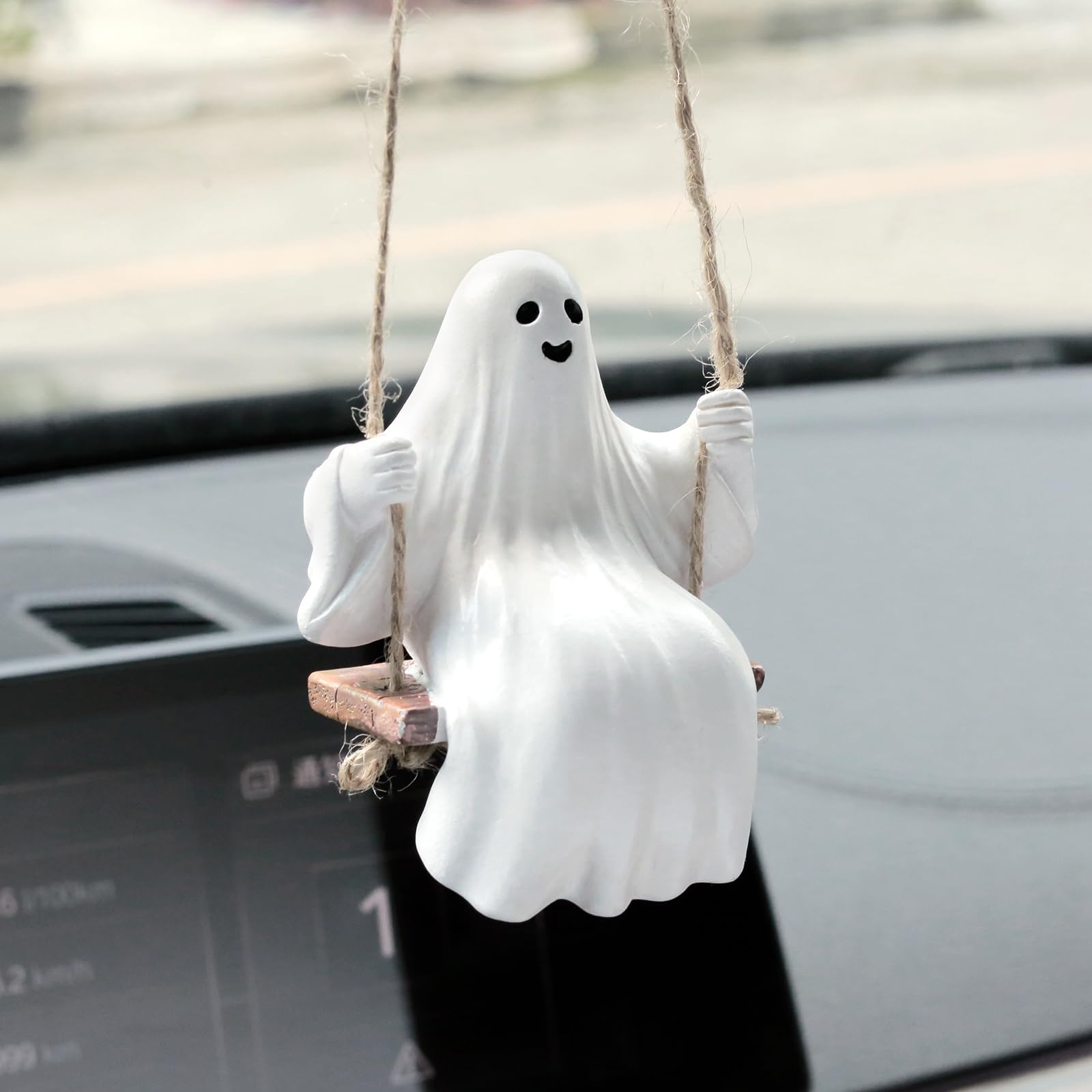 Amazon.com: YGMONER Cute Swinging Ghost Car Mirror Hanging